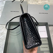 Colestore Balenciaga Long Hourglass Shoulder Bag Crocodile Pattern In Black Gold Chain 6x15x35cm - 5