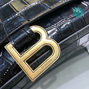 Colestore Balenciaga Long Hourglass Shoulder Bag Crocodile Pattern In Black Gold Chain 6x15x35cm - 3