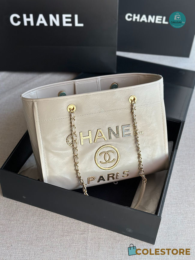 Chanel Shopping Bag White 33x14.5x24cm - 1