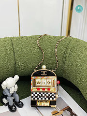 Chanel Slot Machine Minaudiere Resin, Strass, Imitation Pearl Black 9x16x4  - 1