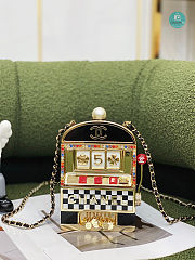 Chanel Slot Machine Minaudiere Resin, Strass, Imitation Pearl Black 9x16x4  - 3
