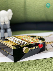 Chanel Slot Machine Minaudiere Resin, Strass, Imitation Pearl Black 9x16x4  - 4