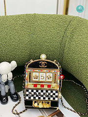 Chanel Slot Machine Minaudiere Resin, Strass, Imitation Pearl Black 9x16x4  - 2