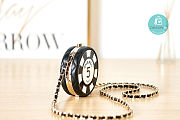 Chanel Clutch With Chain Lambskin, enamel & gold-tone metal Black/White 7.5x7.5x3cm - 5