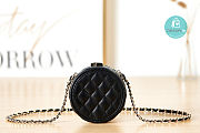 Chanel Clutch With Chain Lambskin, enamel & gold-tone metal Black/White 7.5x7.5x3cm - 3