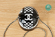 Chanel HELMET MINAUDIERE Resin, Strass, Silver Metal black White 9x10x11cm - 5