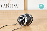 Chanel HELMET MINAUDIERE Resin, Strass, Silver Metal black White 9x10x11cm - 6