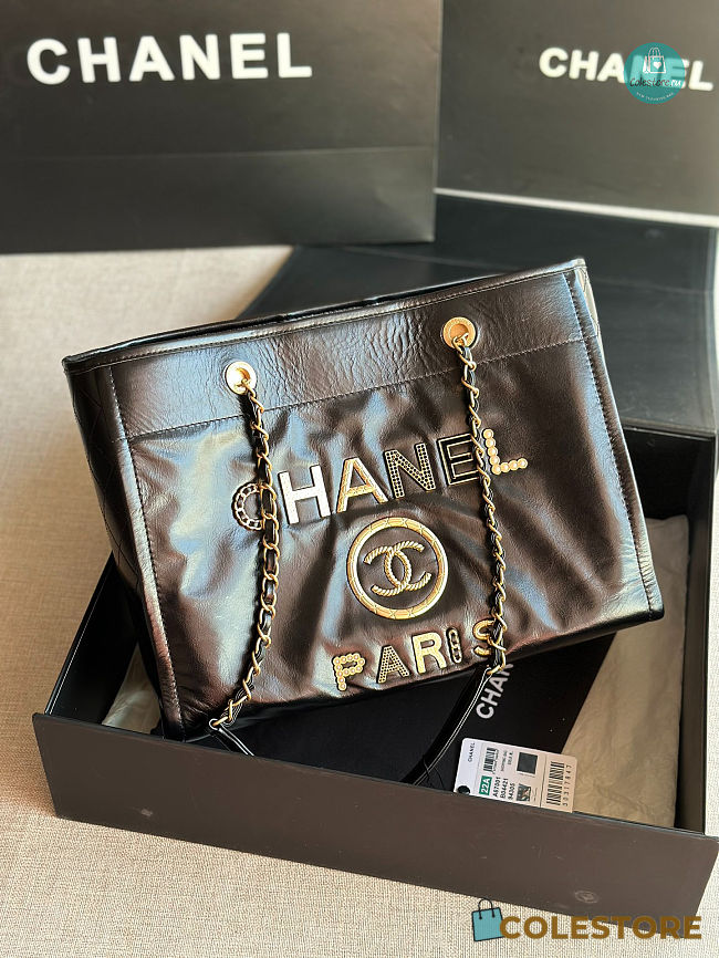 Chanel Shopping Bag Black 33x14.5x24cm - 1