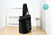 CHANEL Terry Cotton CC Beach Tote Towel Set Black  - 2