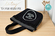CHANEL Terry Cotton CC Beach Tote Towel Set Black  - 6