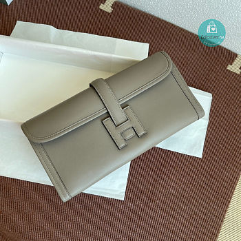 Hermes Pochette Jige Elan 29 Swift Clutch Taupe 
