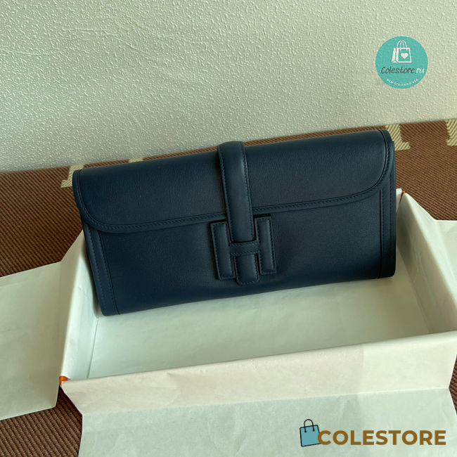 Hermes Pochette Jige Elan 29 Swift Clutch Black - 1