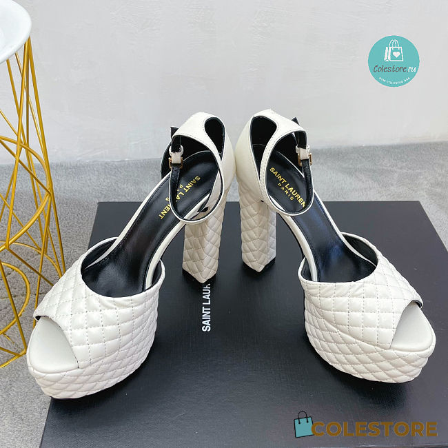 YSL Jodie Platform Sandals In White - 1
