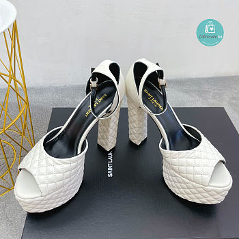YSL Jodie Platform Sandals In White