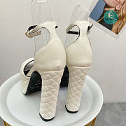 YSL Jodie Platform Sandals In White - 6