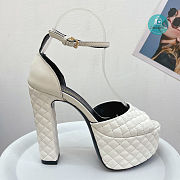 YSL Jodie Platform Sandals In White - 5