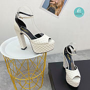 YSL Jodie Platform Sandals In White - 3