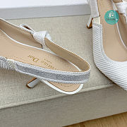 J'ADIOR SLINGBACK PUMP White Cotton Embroidery  - 2