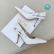 J'ADIOR SLINGBACK PUMP White Cotton Embroidery  - 5