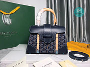 Goyard Saigon Top Handle Bag Coated Canvas Navy 21x14x8.5cm - 1