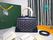 Goyard Saigon Top Handle Bag Coated Canvas Navy 21x14x8.5cm - 3