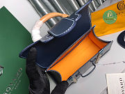 Goyard Saigon Top Handle Bag Coated Canvas Navy 21x14x8.5cm - 2