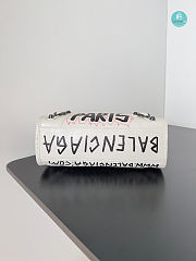 Colestore Balenciaga Agneau Graffiti Shoulder Bag Large White Pink 30x10x20cm - 3