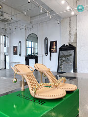 Bottega Veneta Beige Dot Heels Sandals  - 5