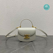 Celine Mini Besace Triomphe On Chain With Strap In White 15.5x11.5x5cm - 1