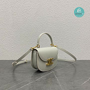 Celine Mini Besace Triomphe On Chain With Strap In White 15.5x11.5x5cm - 5