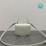 Celine Mini Besace Triomphe On Chain With Strap In White 15.5x11.5x5cm - 2