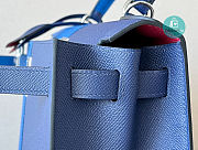 Hermes Kelly 28 Bag Tricolor Blue 28x22x10cm - 6