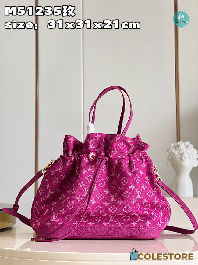 Louis Vuitton Noefull MM Monogram Denim Rose Indian 31x31x21 cm - 1