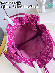 Louis Vuitton Noefull MM Monogram Denim Rose Indian 31x31x21 cm - 6