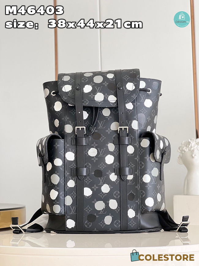 Louis Vuitton x Yayoi Kusama Christopher MM Monogram Eclipse Black/Silver 38x44x21cm  - 1