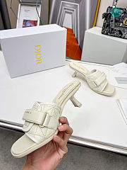 Dior Dio(r)evolution Heeled Slide Off-White Quilted Cannage 5.5cm - 3