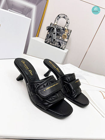 Dior Dio(r)evolution Heeled Slide Black Quilted Cannage 5.5cm