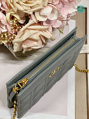 Dior Caro Zipped Pouch With Chain Grey 19cm - 6