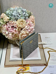 Dior Caro Zipped Pouch With Chain Grey 19cm - 2