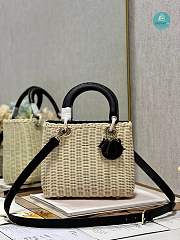 Lady Dior Natural Wicker Black Chain 24×20×11cm - 1
