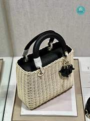 Lady Dior Natural Wicker Black Chain 24×20×11cm - 6