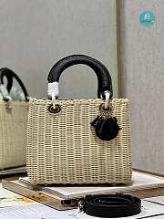 Lady Dior Natural Wicker Black Chain 24×20×11cm - 5