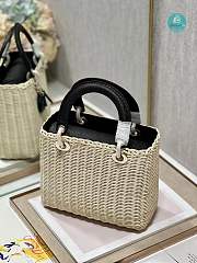 Lady Dior Natural Wicker Black Chain 24×20×11cm - 4