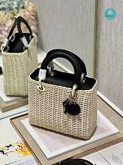 Lady Dior Natural Wicker Black Chain 24×20×11cm - 3