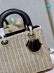 Lady Dior Natural Wicker Black Chain 24×20×11cm - 2