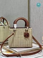 Lady Dior Natural Wicker Brown Chain 24×20×11cm - 1