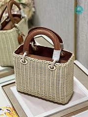 Lady Dior Natural Wicker Brown Chain 24×20×11cm - 5