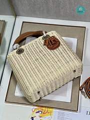 Lady Dior Natural Wicker Brown Chain 24×20×11cm - 6