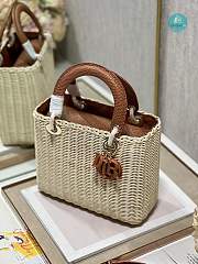 Lady Dior Natural Wicker Brown Chain 24×20×11cm - 4