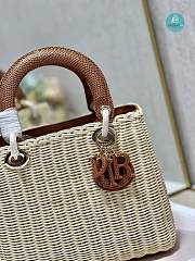 Lady Dior Natural Wicker Brown Chain 24×20×11cm - 3